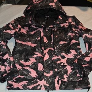DC Women's Pink and Black Snow Jacket